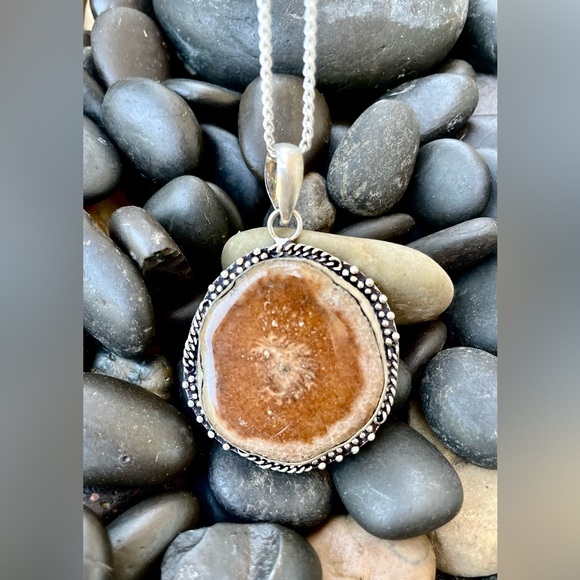 😵 Aragonite Solar Quartz Crystal Pendant necklace druzy agate stone boho rock - Picture 2 of 10